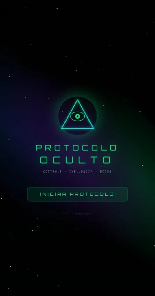 Tela inicial do jogo — Protocolo Oculto